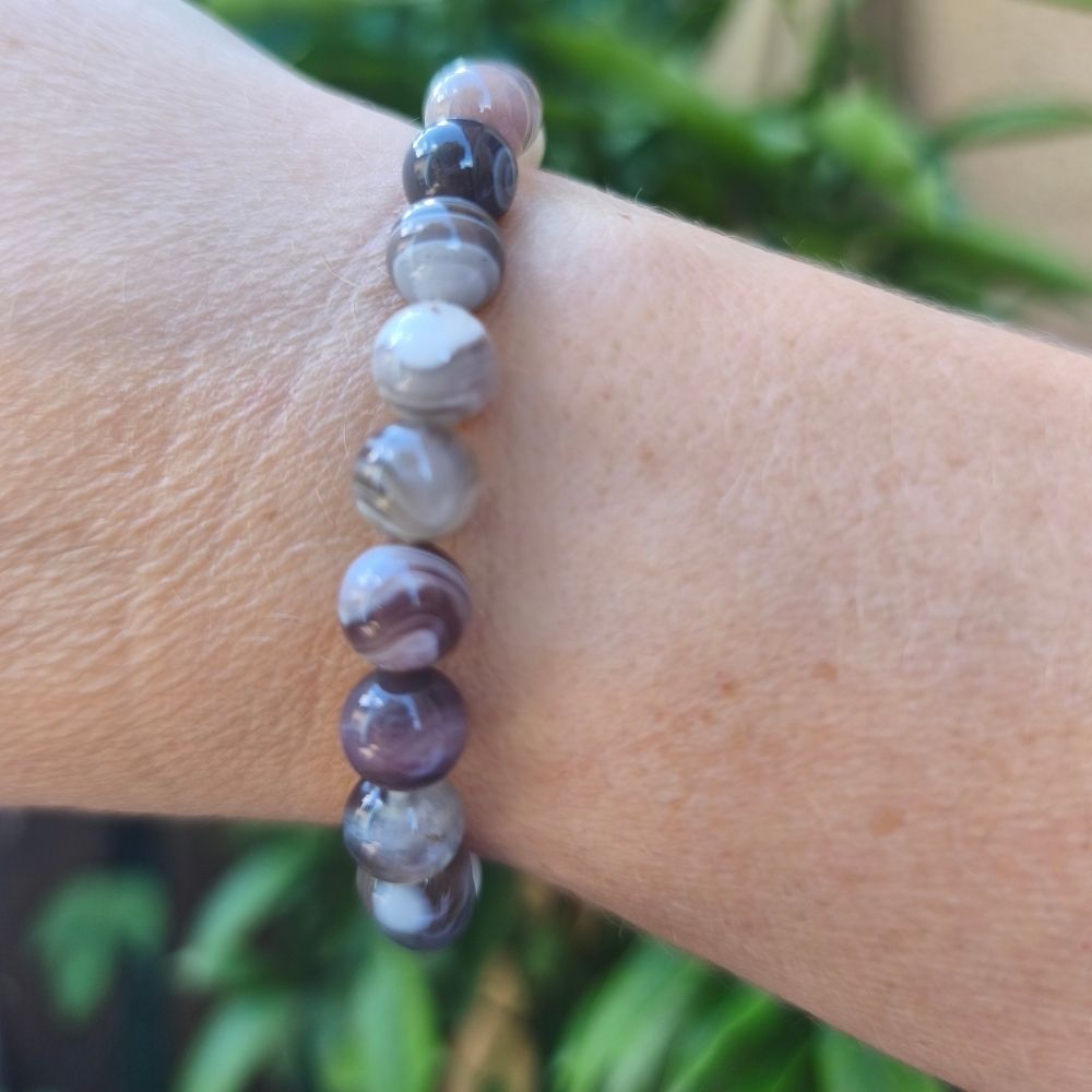 Bracelet agate de Botswana en 8 mm – Image 3