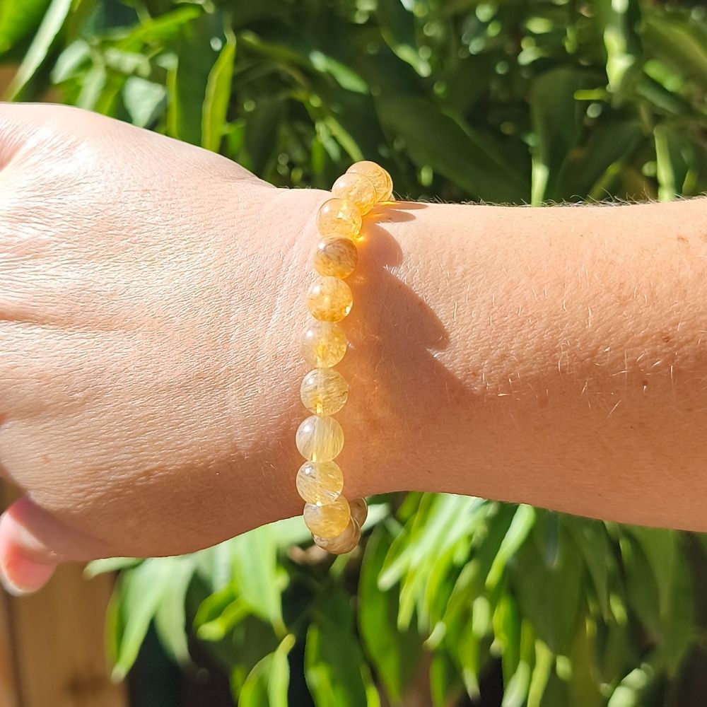 Bracelet citrine naturelle en 8 mm – Image 3