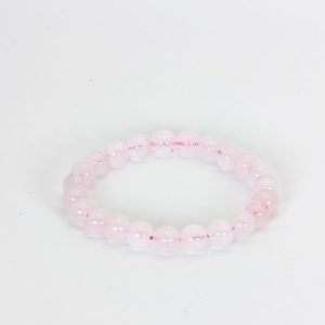 Bracelet quartz rose en 8 mm