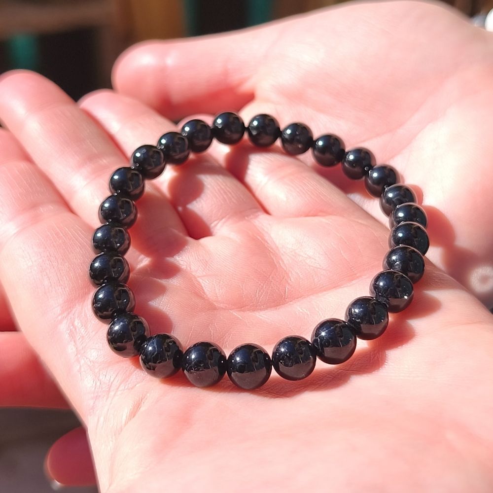 Bracelet tourmaline noire en 8 mm – Image 4