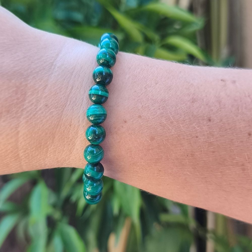 Bracelet Malachite en 8 mm – Image 3