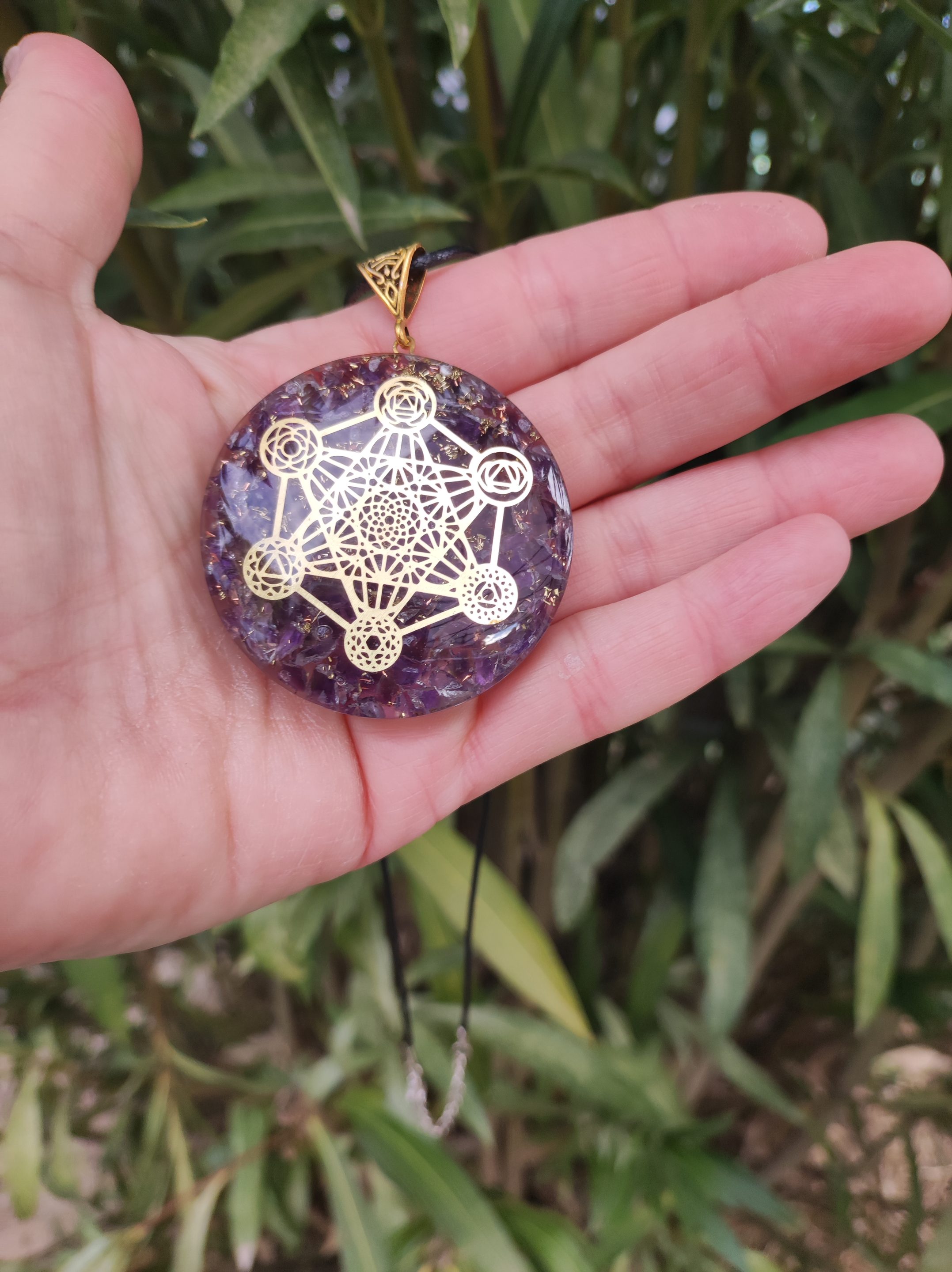 Pendentif orgonite métatron améthyste – Image 2
