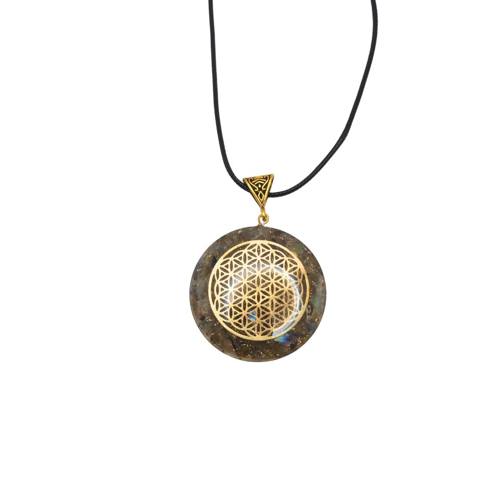 Pendentif orgonite fleur de vie en labradorite – Image 2